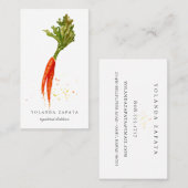 Visitekaartjes van geschilde wortelen (Voorkant / Achterkant)