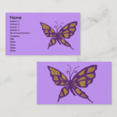 Visitekaartjes van gouden en Paarse vlinders (Voorkant / Achterkant)