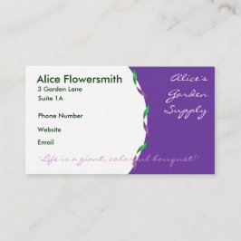 Visitekaartjes van groene en Paarse lint