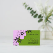 Visitekaartjes van groene en roze Floral (Staand voorkant)
