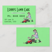 Visitekaartjes van groene grasgrond Man (Voorkant / Achterkant)