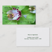 Visitekaartjes van groene orchideeën (Voorkant / Achterkant)