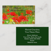 visitekaartjes van grootmoeder in ruste Poppies (Voorkant / Achterkant)
