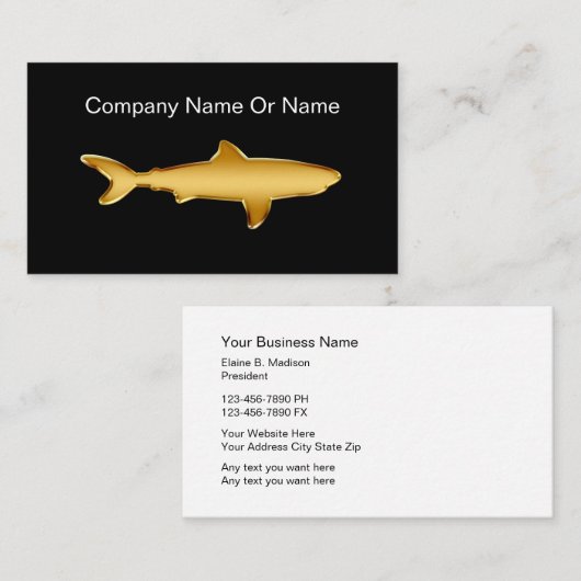 Visitekaartjes van haaiensilhouet (Voorkant / Achterkant)