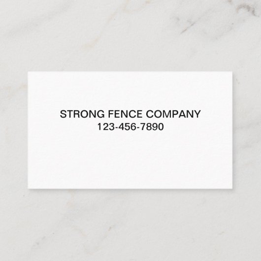 Visitekaartjes van het bedrijf Fence (Achterkant)