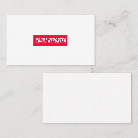 Visitekaartjes van het gerechtsverslag (Voorkant / Achterkant)