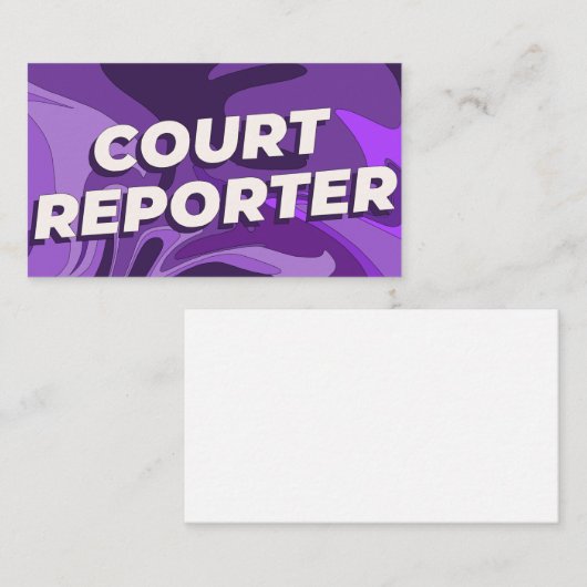 Visitekaartjes van het gerechtsverslag (Voorkant / Achterkant)