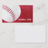 Visitekaartjes van het honkbalteam (Voorkant / Achterkant)