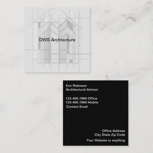Visitekaartjes van het moderne architectuurthema (Voorkant / Achterkant)