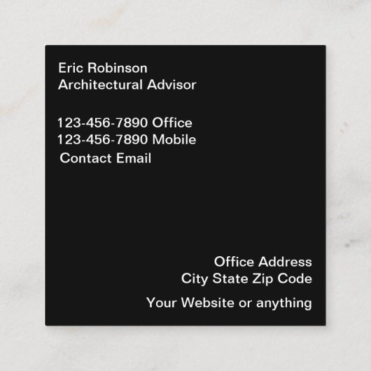 Visitekaartjes van het moderne architectuurthema (Achterkant)