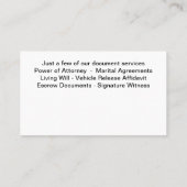 Visitekaartjes van het Notarische Monogram van de  (Achterkant)