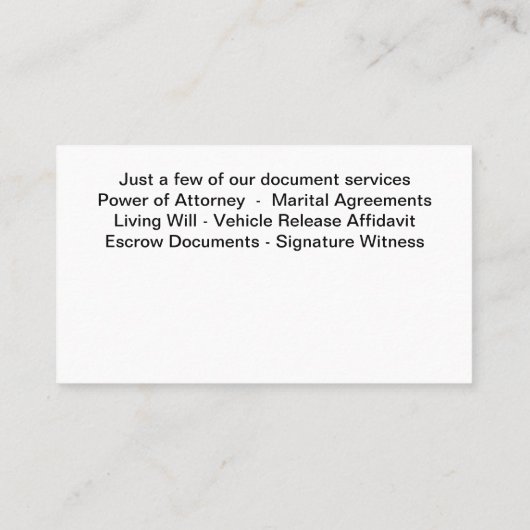 Visitekaartjes van het Notarische Monogram van de  (Achterkant)