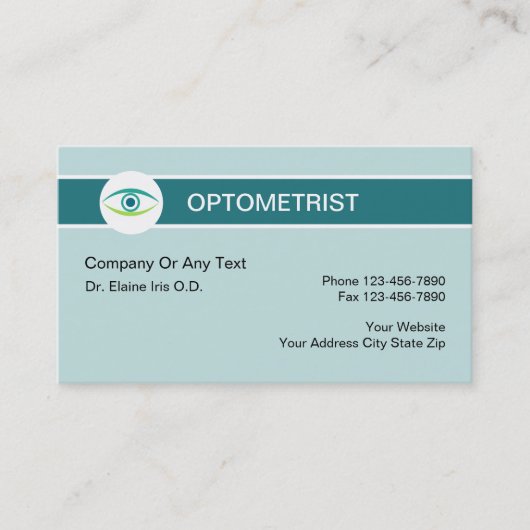 Visitekaartjes van het thema Optometrist Afsprakenkaartje (Voorkant)