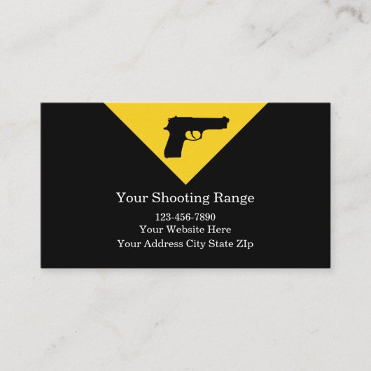 Visitekaartjes van het vuurwapenassortiment (Voorkant)