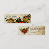 Visitekaartjes van het Winged hart van het Tattoo (Voorkant / Achterkant)