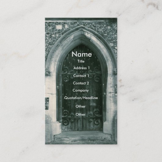 Visitekaartjes van houten deuren (Voorkant)