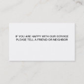 Visitekaartjes van huwelijksfunctionarissen (Achterkant)