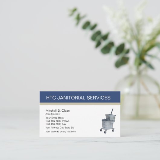 Visitekaartjes van Janitorial Services (Staand voorkant)