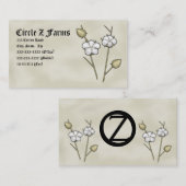 Visitekaartjes van katoenbollen (Voorkant / Achterkant)