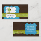 Visitekaartjes van kippen {blauw} (Voorkant / Achterkant)