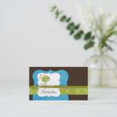 Visitekaartjes van kippen {blauw} (Staand voorkant)