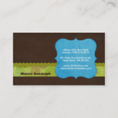 Visitekaartjes van kippen {blauw} (Achterkant)