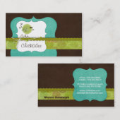 Visitekaartjes van kippen {turquoise} (Voorkant / Achterkant)