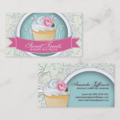 Visitekaartjes van klasjes en moderne cupcake (Voorkant / Achterkant)