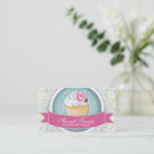 Visitekaartjes van klasjes en moderne cupcake (Staand voorkant)