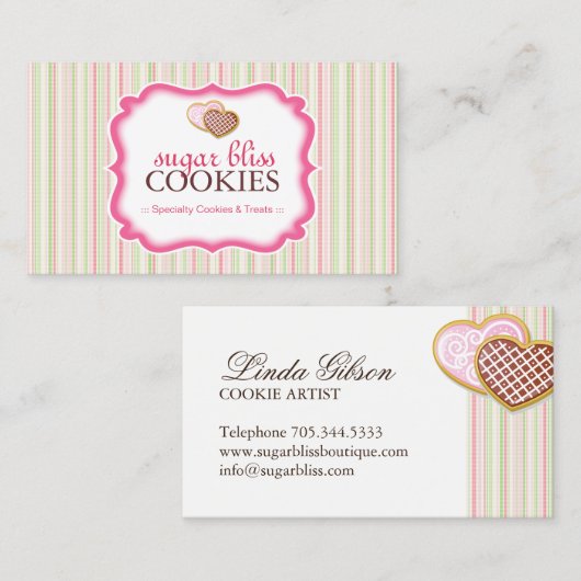 Visitekaartjes van koekjes (Voorkant / Achterkant)