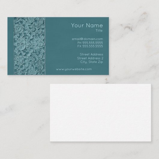  Visitekaartjes van Lace Turquoise (Voorkant / Achterkant)