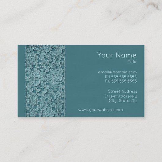  Visitekaartjes van Lace Turquoise (Voorkant)