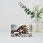 Visitekaartjes van leeuwen en lammeren (Staand voorkant)