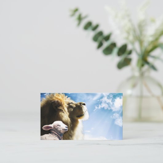 Visitekaartjes van leeuwen en lammeren (Staand voorkant)