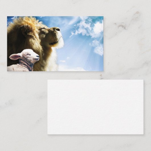 Visitekaartjes van leeuwen en lammeren (Voorkant / Achterkant)
