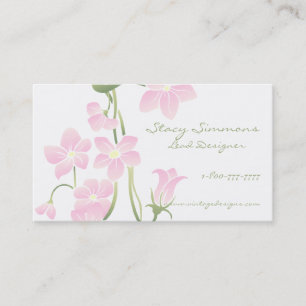 Visitekaartjes van lentroze bloemen