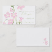 Visitekaartjes van lentroze bloemen (Voorkant / Achterkant)