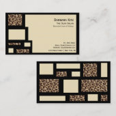 Visitekaartjes van Leopard Print Cream Color Block (Voorkant / Achterkant)