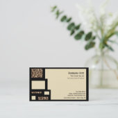 Visitekaartjes van Leopard Print Cream Color Block (Staand voorkant)