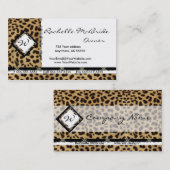 Visitekaartjes van leopard Print Monogram (Voorkant / Achterkant)