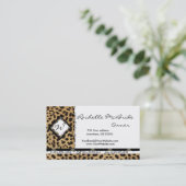 Visitekaartjes van leopard Print Monogram (Staand voorkant)