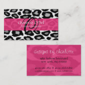 Visitekaartjes van leopard Print Monogram (Voorkant / Achterkant)
