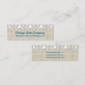  Visitekaartjes van linnen en kant (Voorkant / Achterkant)