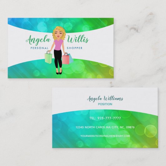 Visitekaartjes van logo van de thuisshopper Blonde (Voorkant / Achterkant)