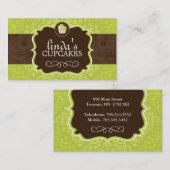 Visitekaartjes van Lovely Damask Cupcake (Voorkant / Achterkant)