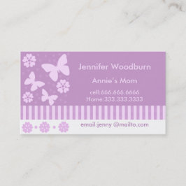 Visitekaartjes van mama - Lavender Butterflies Flo Contactkaartje