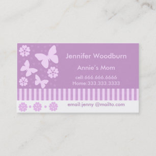 Visitekaartjes van mama - Lavender Butterflies Flo Contactkaartje