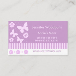 Visitekaartjes van mama - Lavender Butterflies Flo Contactkaartje