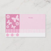 Visitekaartjes van mama - Roze Butterflies Flowers Contactkaartje (Achterkant)