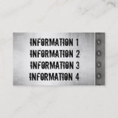 Visitekaartjes van metaal van de stadscultuur (Achterkant)